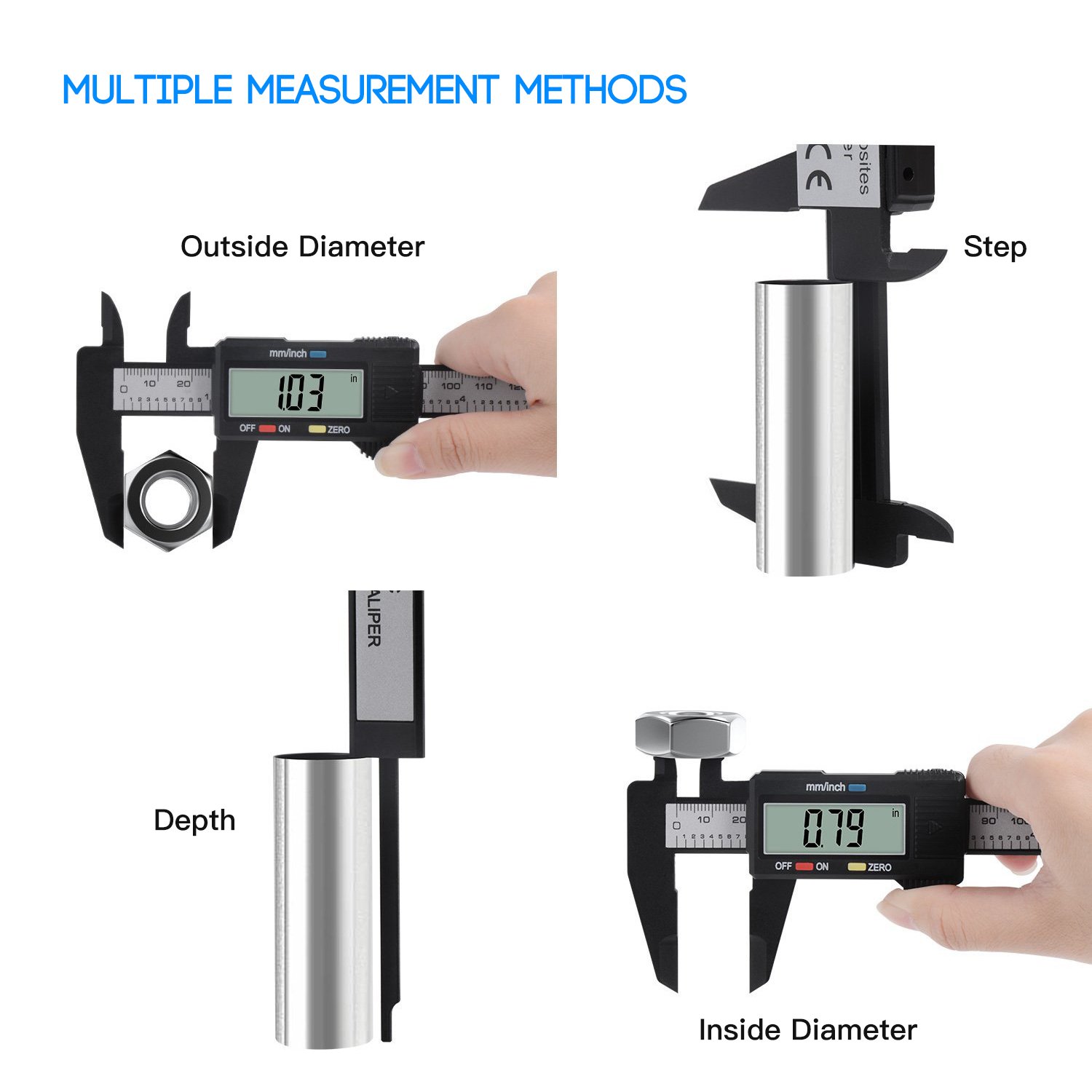 LONENESSL Digital Caliper, Electronic Digital Caliper, 6 Inch with LCD Screen, Durable Accurate Vernier Caliper Tool，Inch/Fractions/Millimeter Conversion