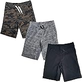 Andrew Scott Boys 3 Pack Fleece Jogger Shorts | Drawstring Basketball Sport Shorts