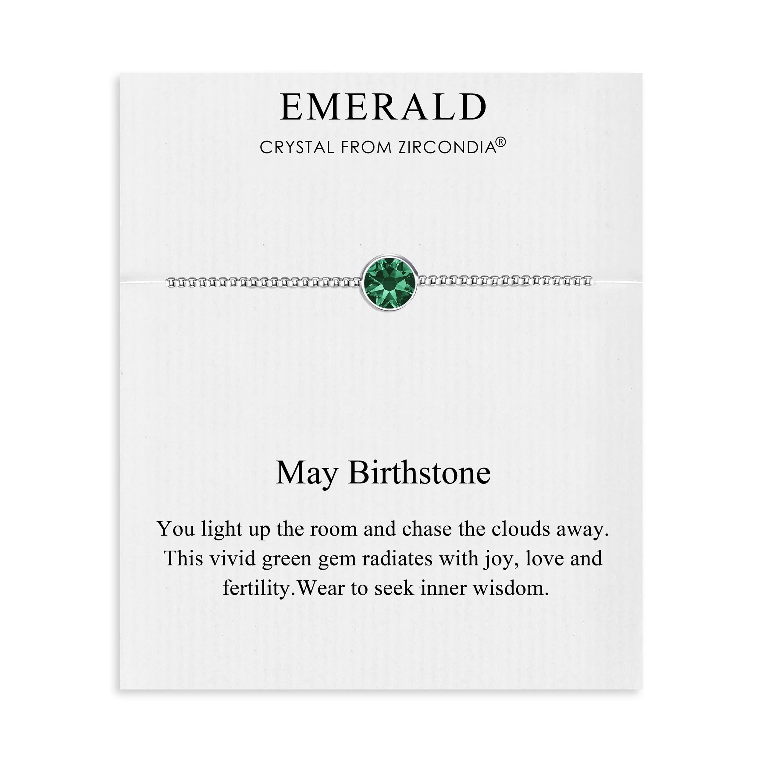 Philip Jones May (Emerald) Birthstone Bracelet Created with Zircondia® Crystals