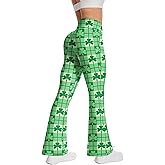 MAX TSOLMON Women's St. Patrick's Day Flare Yoga Pants, High Waisted Bell Bottom Leggings