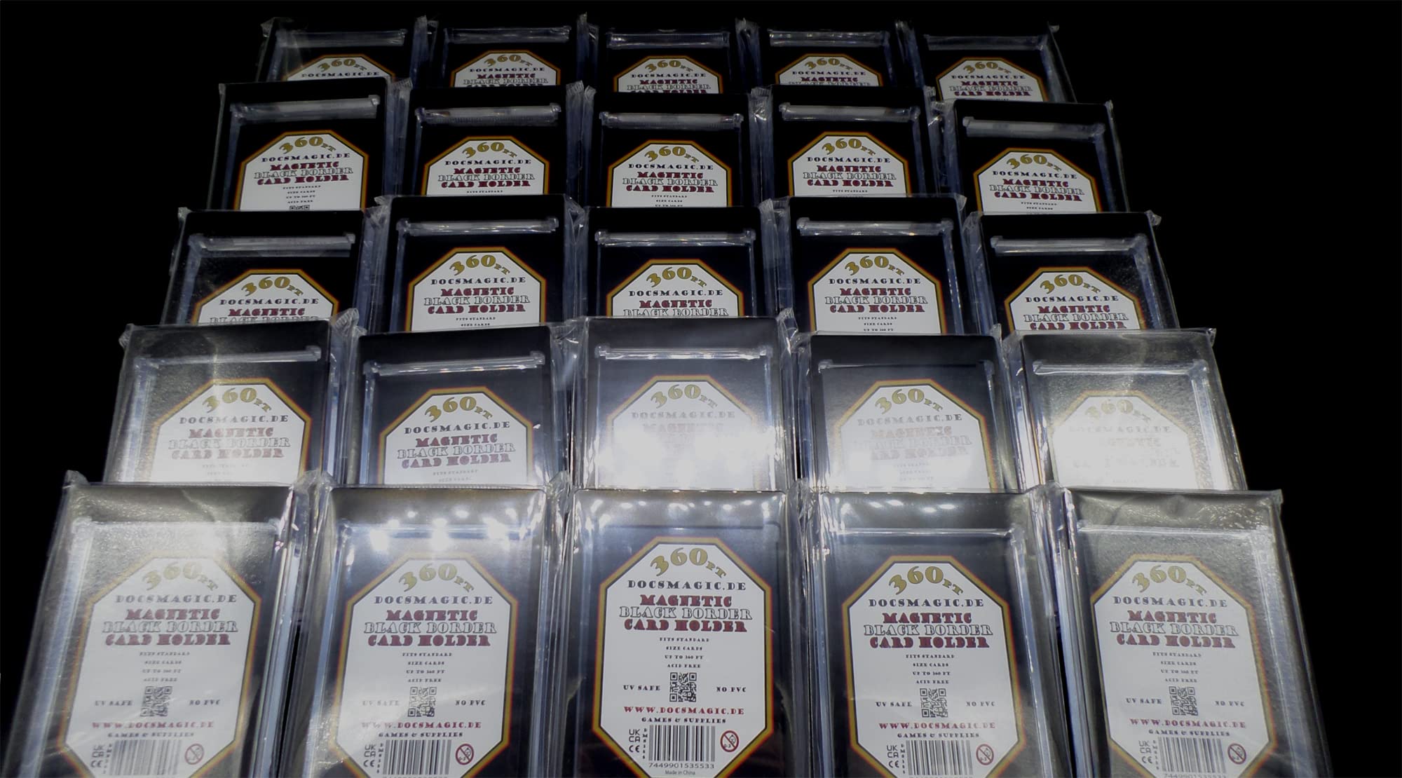docsmagic.de 25 x Magnetic Card Holder Black Border 360 PT UV safe