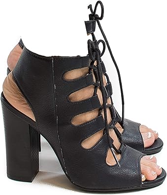 open toe lace up heels