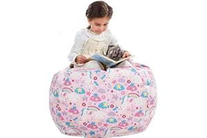 Nobildonna Stuffed Animal Storage Bean Bag Chair Cover Only for Kids Girls Toddler, Large Beanbag Chair Without Filling for Organizing Children Soft Plush Toys