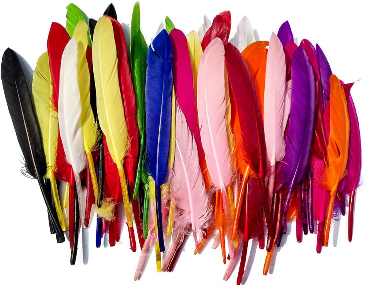 wanjin 240pcs Colorful Goose Feathers 4-6inch Natural Feathers for DIY Crafts