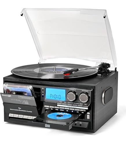 Amazon.com: MUSITREND 9 in 1 Record Player 3 Speed Vinyl Turntable