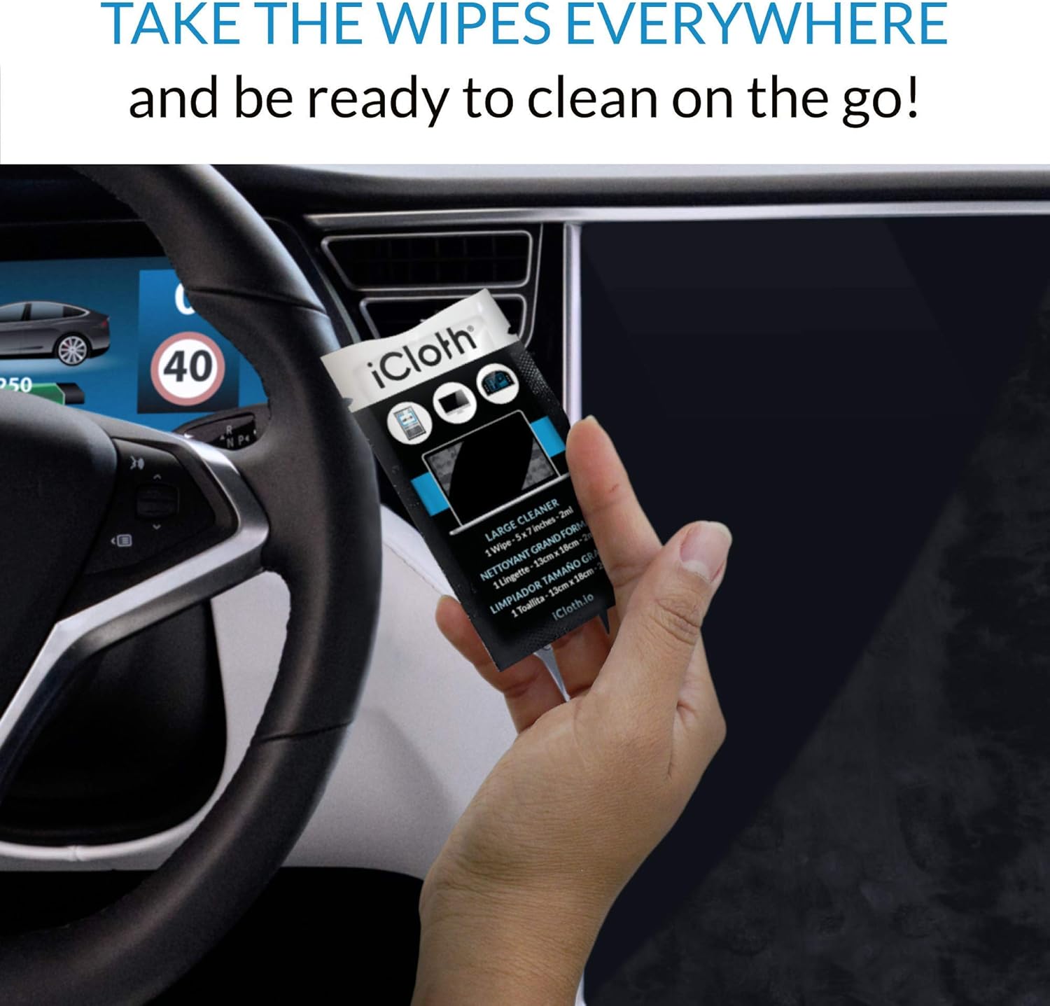 iCloth Large Lens and Screen Cleaner Pro-Grade Individually Wrapped Wet Wipes, 1 Wipe Cleans a LCD Monitor, Laptop, or Flat Screen HDTV, Box of 24: Electronics