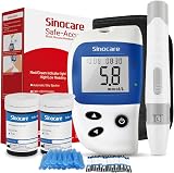 Sinocare Safe Accu2 Blood Sugar Monitor Test Kit 50 Strips 50 Lancets UK