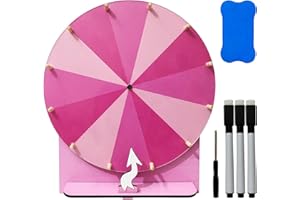 Spinning Wheel, Wooden 11.4inch Prize Wheel Tabletop Spinner Roulette Wheel for Fortune for Carnival Trade Show, Birthday, We