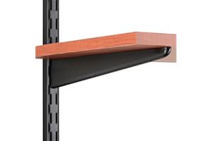Knape & Vogt, Black, John Sterling Dual Trak Adjustable Wood Shelf Bracket, 11-Inch, 0122-11BK, 11 Inch