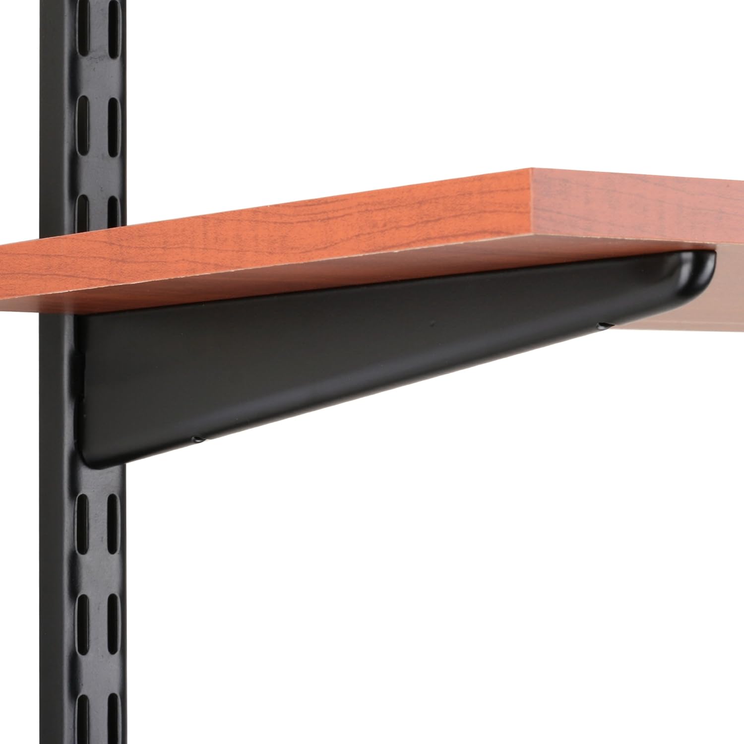 Knape & Vogt John Sterling Dual Trak Adjustable Wood Shelf Bracket, 11-Inch, Black, 0122-11BK