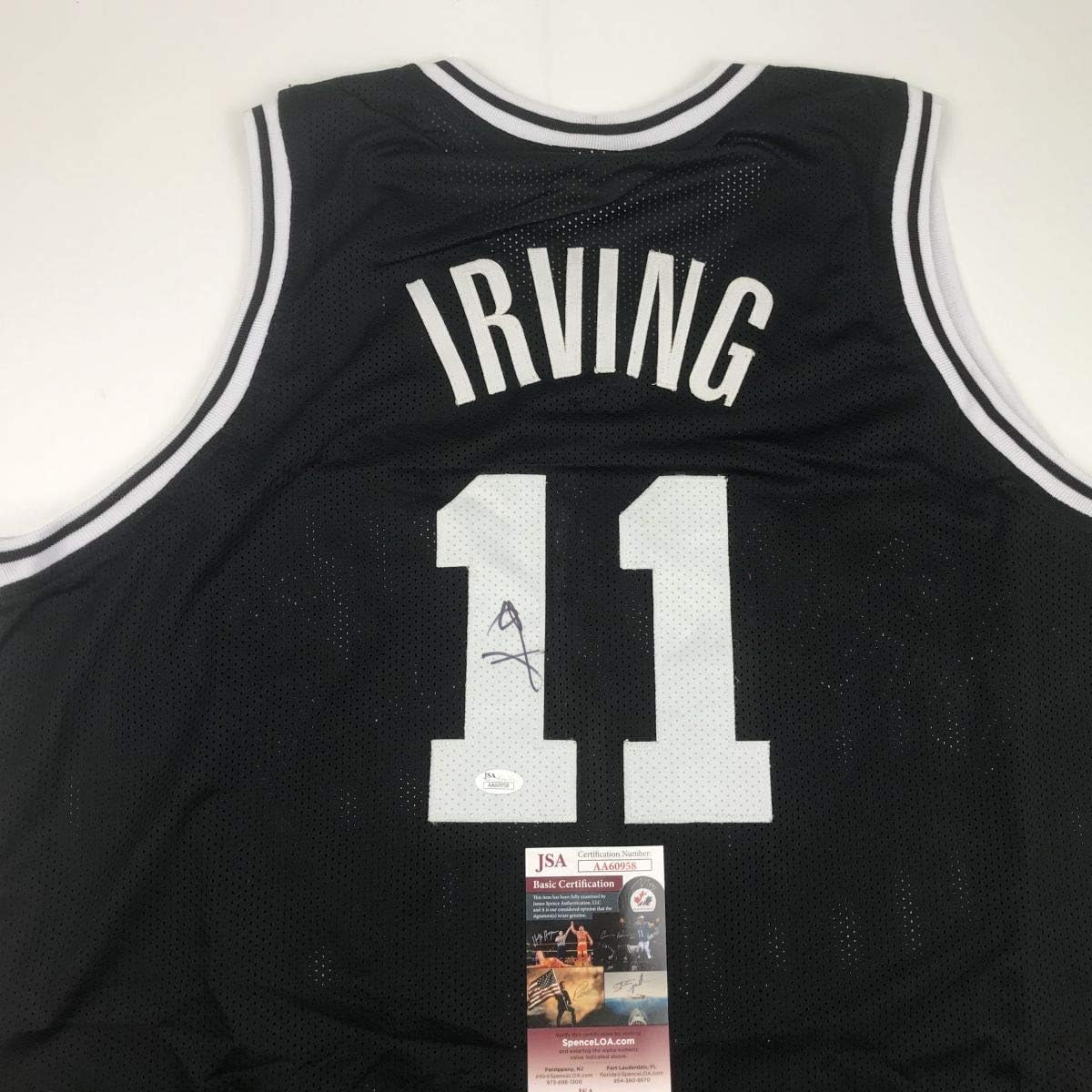 Autographed/Signed Kyrie Irving Brooklyn Black Basketball Jersey JSA COA at Amazon