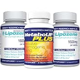 Lipozene Weight-Management Fiber Supplement, 2 Bottles (60 Capsules Total) + MetaboUP Plus 30ct | Non-Stimulant Glucomannan Formula