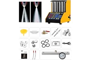 QPKING Fuel Injector Cleaner Tester CT150 Motorcycle Injector Cleaner Tester 4-Cylinder Ultrasonic Wave Injection System Cleaner With No-Disassembly Cleaning,Sprayability/Spray Value/Leakage Test 110V/220V