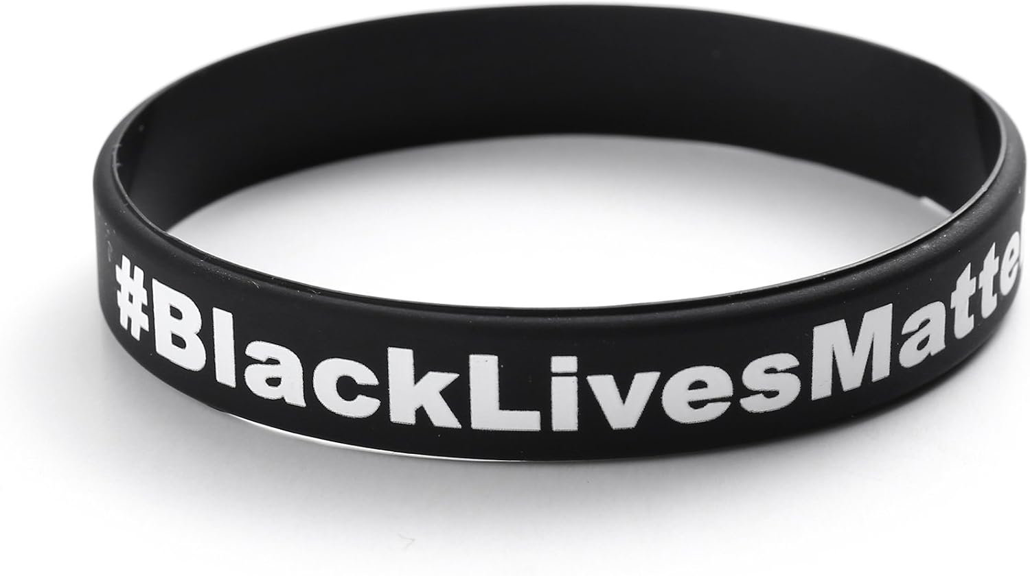 Komonee # Black Lives Matter Black Silicone Wristband (Pack of 1), 18.5 cm