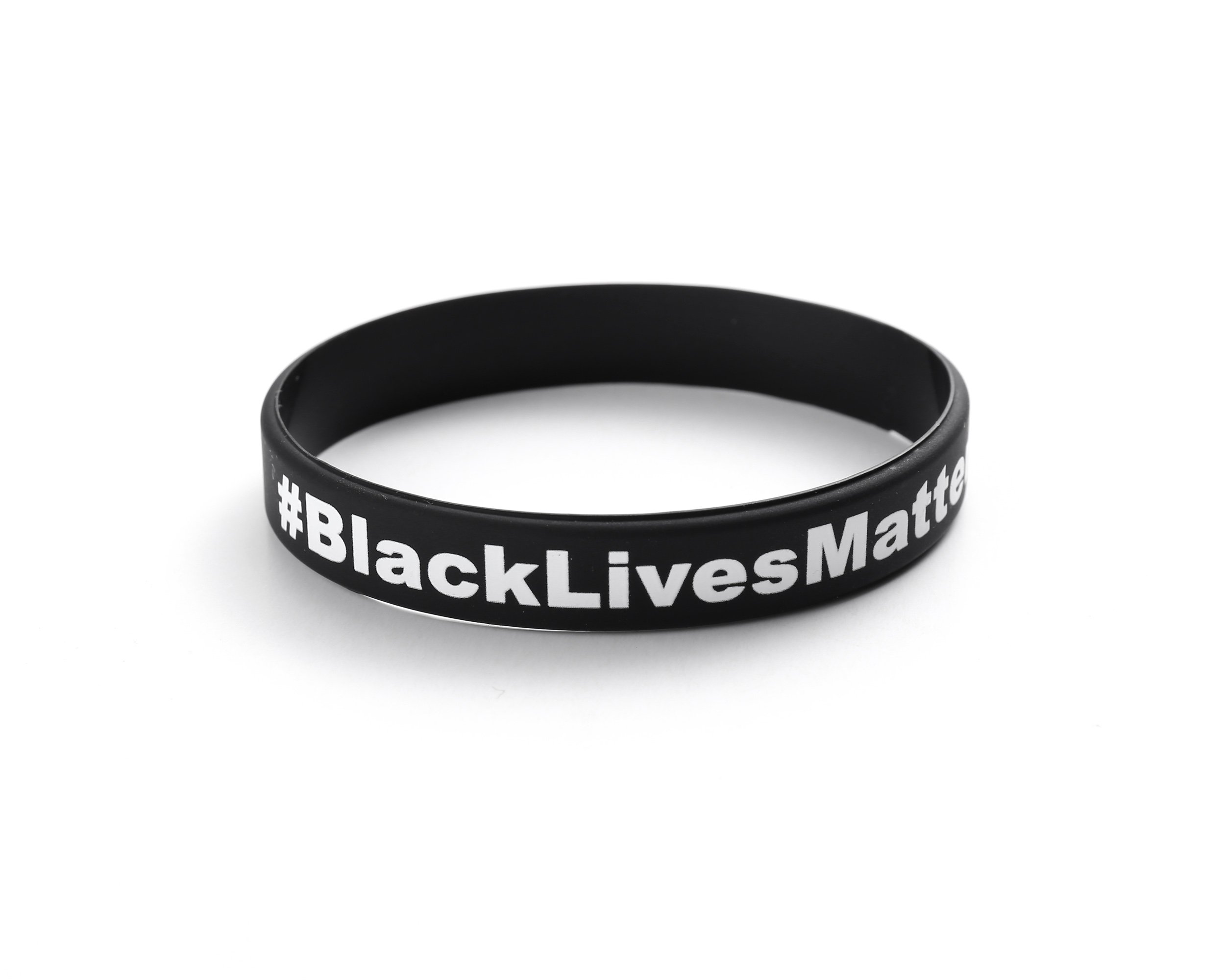 Komonee # Black Lives Matter Black Silicone Wristband (Pack of 1)