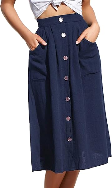 Boho Maxirock Damen Lang - Blumen Chiffon Rock A-Linie Sommer