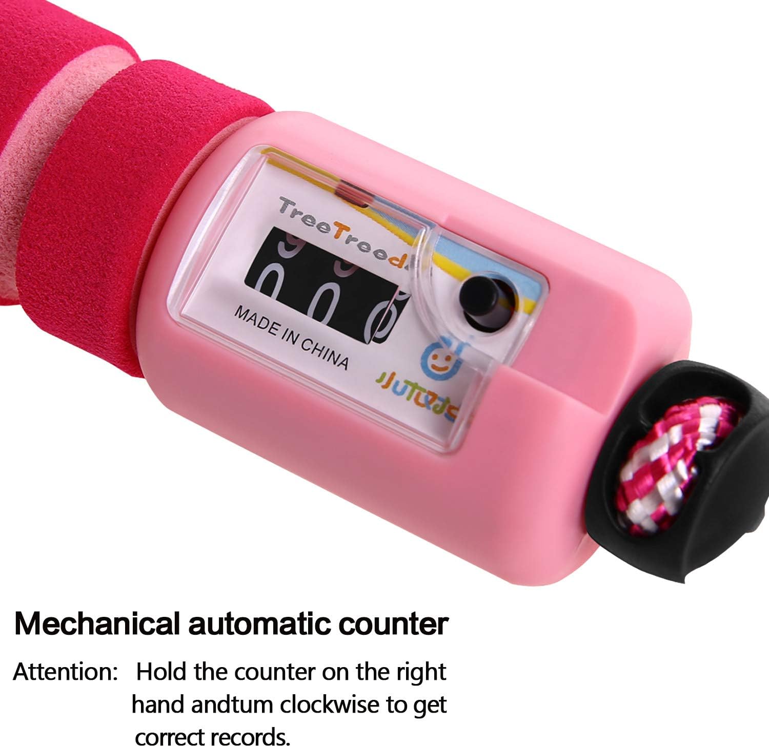 KONVINIT Skipping Rope for Children,Jump Rope Kids Adjustable with Counter and Comfortable Anti-Slip Handles Gifts for Boys and Girls,Pink - Image 4