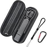 Flymile Carrying Case for DJI OSMO Pocket 3, Portable Nylon Storage Small Protector Hard Bag for Xtra Muse, Pocket 3 Protective With Carabiner & Wrist Strap Accessories(Black)
