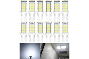 UNXMRFF - Super Bright 194 LED Light Bulbs White, T10 912 921 168 LED Camper Lights Bulb for 12V RV Ceiling Dome Light/RV Interior Lighting/Travel Trailer/Boat/RV Camper Light Bulb (Pack of 12)