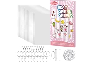 Warckon 149 Pieces Shrink Plastic Sheet Kit Include 24 PCS Shrinky Art Paper with 125 PCS Keychains Accessories for Kids Creative Craft