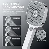 FORIOUS Thermostatic Shower Mixer Set Stainless Steel Bar Rainfall 25cm view 7