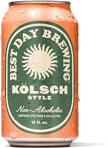 Best Day Brewing Non-Alcoholic Craft Beer - Premium Ingredients for Full Flavor - Low Carb & Low Calorie - 12 fl oz cans - Kö