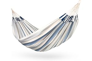 La Siesta® Large Double Brisa Classic Hammock, Outdoor Indoor Hammock Swing - Handmade Weather & Tear Resistant Backyard Bedroom Hammock, Sea Salt