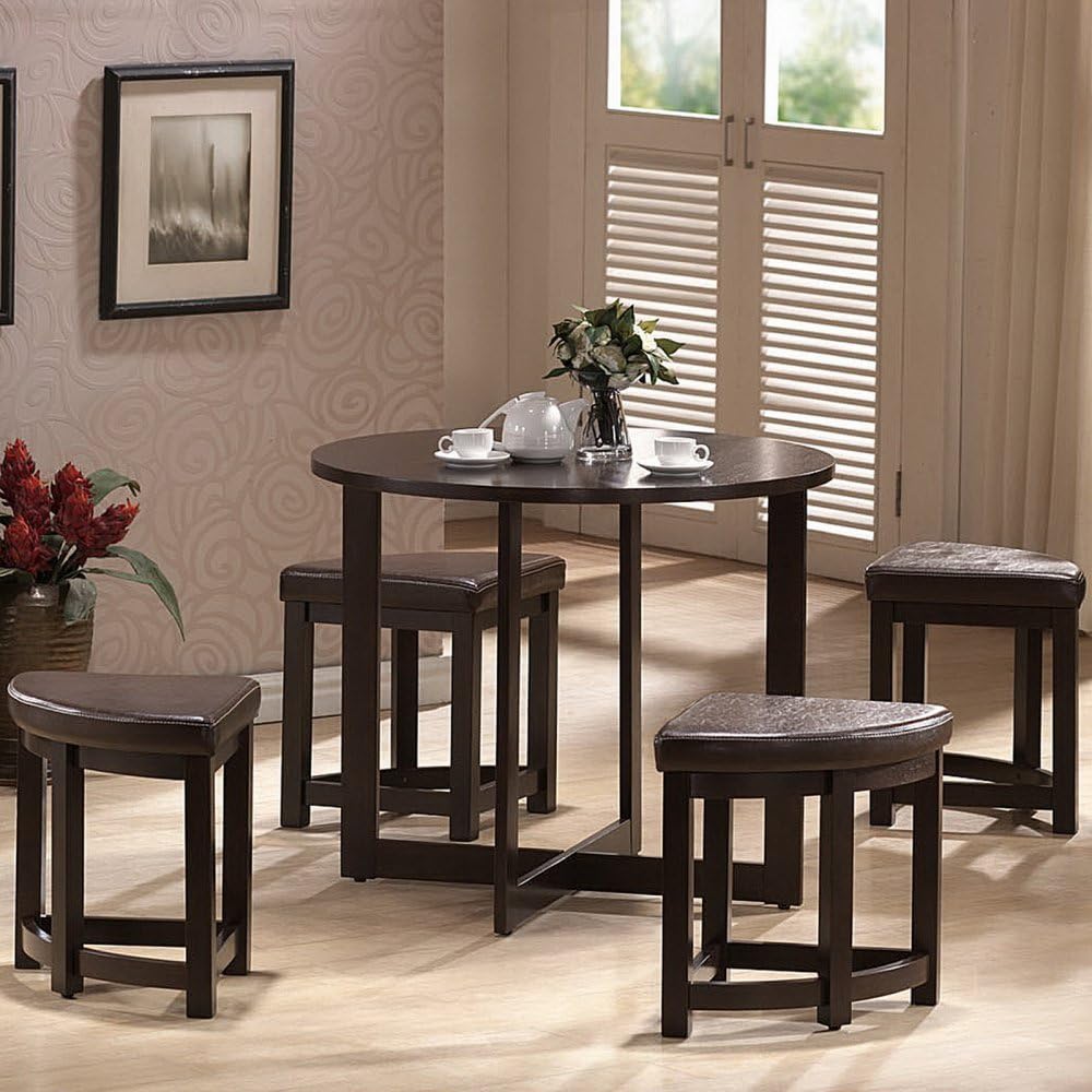 Baxton Studio Rochester Modern Bar Table Set With Nesting Stools Medium Dark Brown Amazon Ca Home Kitchen