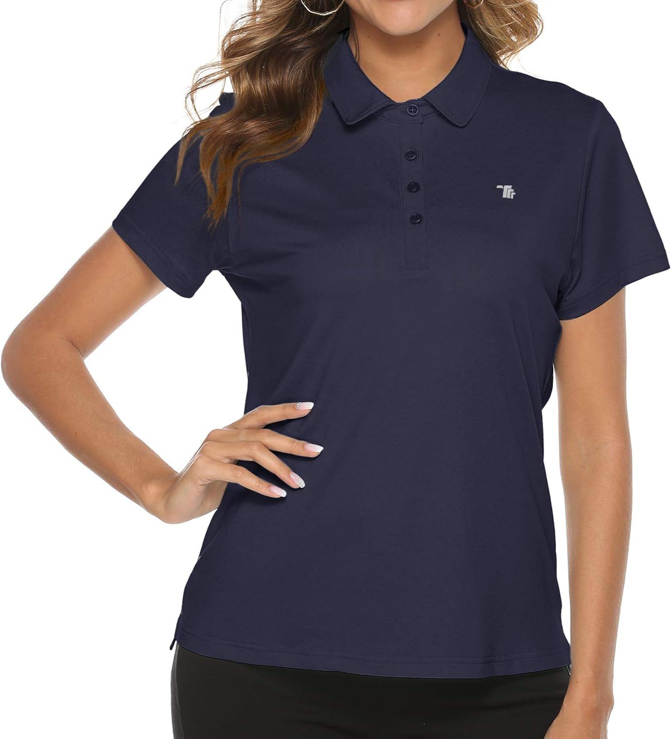 TBMPOY Women's Golf Polo T Shirts Lightweight Moisture Wicking Short Sleeve Shirt Quick Dry 4-Button: Clothing
