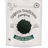 Organic Traditions Spirulina Powder Organic, Plant-Based Green Superfood for Smoothies, Rich Algae Powder for Energy Support,