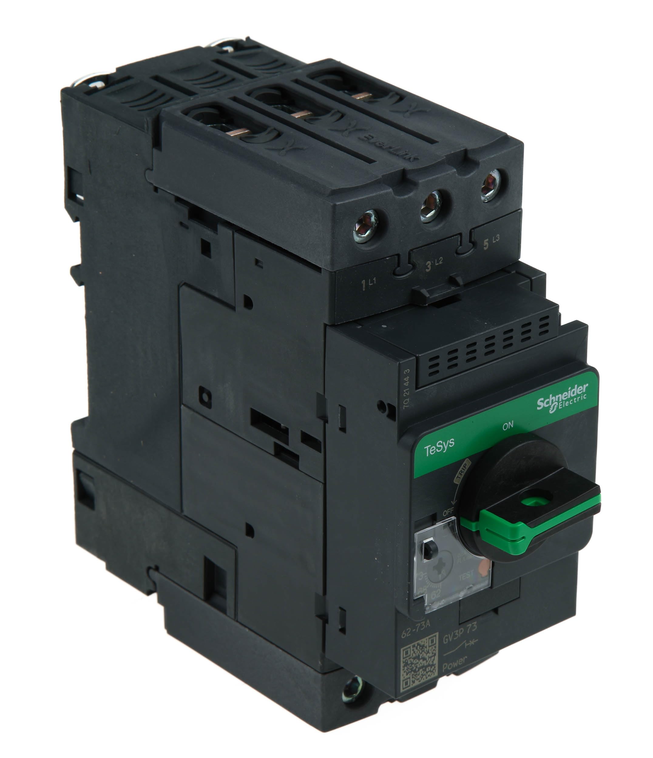 Schneider Electric, TeSys GV3P thermal-magn motor circuit breaker 62-73A EverLink, GV3P73