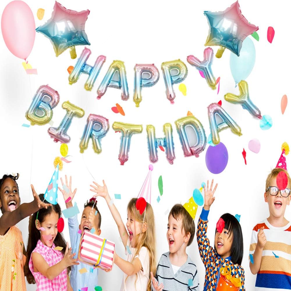 Rainbow Happy Birthday Balloon Banners, Alphabet Balloons Banner for Girls Boys Birthday Party Decoration Women Teen Girls - Image 5