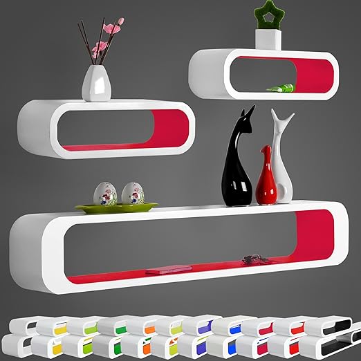 title=Woltu RG9230dpk Mensole da Muro per Cameretta Mensola a Cubo Scaffale Parete