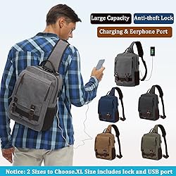 BASICPOWER Messenger Bag Canvas Sling Crossbody