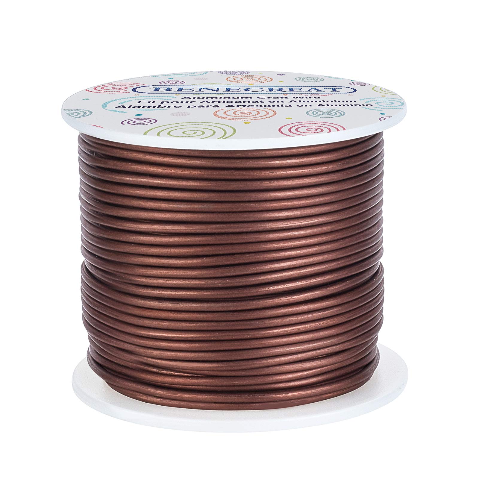 BENECREAT 12 Gauge/2mm Matte Jewelry Craft Wire 100 Feet/30m Tarnish Resistant Aluminum Wire for Chrismas Decor, Beading Sculpting Model Skeleton Making - Brown — image 1