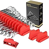 48PCS Magnetic Wrench Organizer for Tool Drawer,Wrench Holder with Metric&SAE Label,Modular Tool Storage Rack for Screwdriver