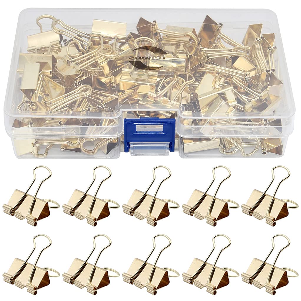 80 Pcs 19mm Paper Clips for Office School and Home (Gold) — image 1