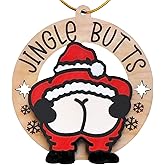 2025 Funny Christmas Wooden Ornaments, Novelty Christmas Ornament Funny Wooden Hanging Decoration for Tree Home, Funny Inappropriate Christmas Ornaments, Santa Claus