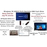Windows 10 32 & 64Bit Installation Multi Bootable USB Flash Drive All Edition in 1 Re-install repair recovery restore fix your windows