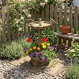 GardenKraft Bird Bath with Built-In Planter Bronze Clam Shell 66x39 cm view 4