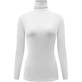 Kindcall Casual Turtleneck Tops Lightweight Long Sleeve Soft Thermal Shirts for Women