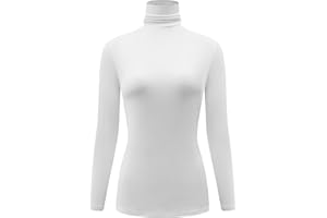 Kindcall Casual Turtleneck Tops Lightweight Long Sleeve Soft Thermal Shirts for Women
