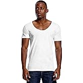 Deep V Neck T Shirt for Men Low Cut Scoop Tee Invisible Tshirt Vee Top