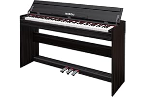WENCAI 88 Key Electric Piano Velocity-Sensitive Keyboard, 88 Keys Home Upright Digital Pianos, Wooden Electronic Piano for Beginner Adult with 3 Pedals, Supports USB-MIDI/Wireless Connect, Black