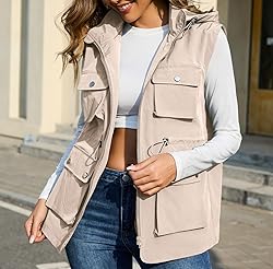 PESION Womens Utility Vest Lightweight Windproof