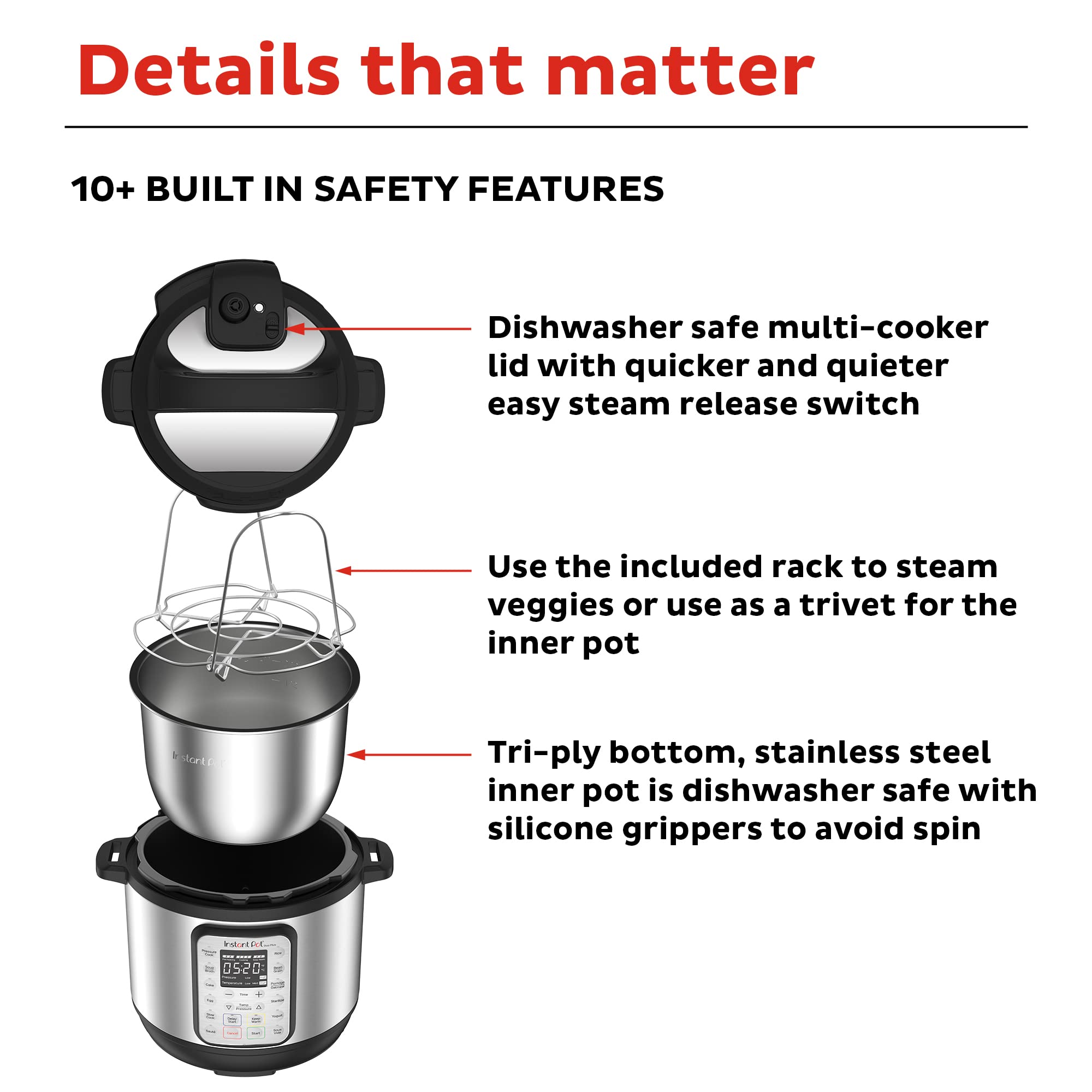 Instant Pot Duo Plus 9in1 Electric Pressure Cooker, Slow Cooker, Rice Cooker