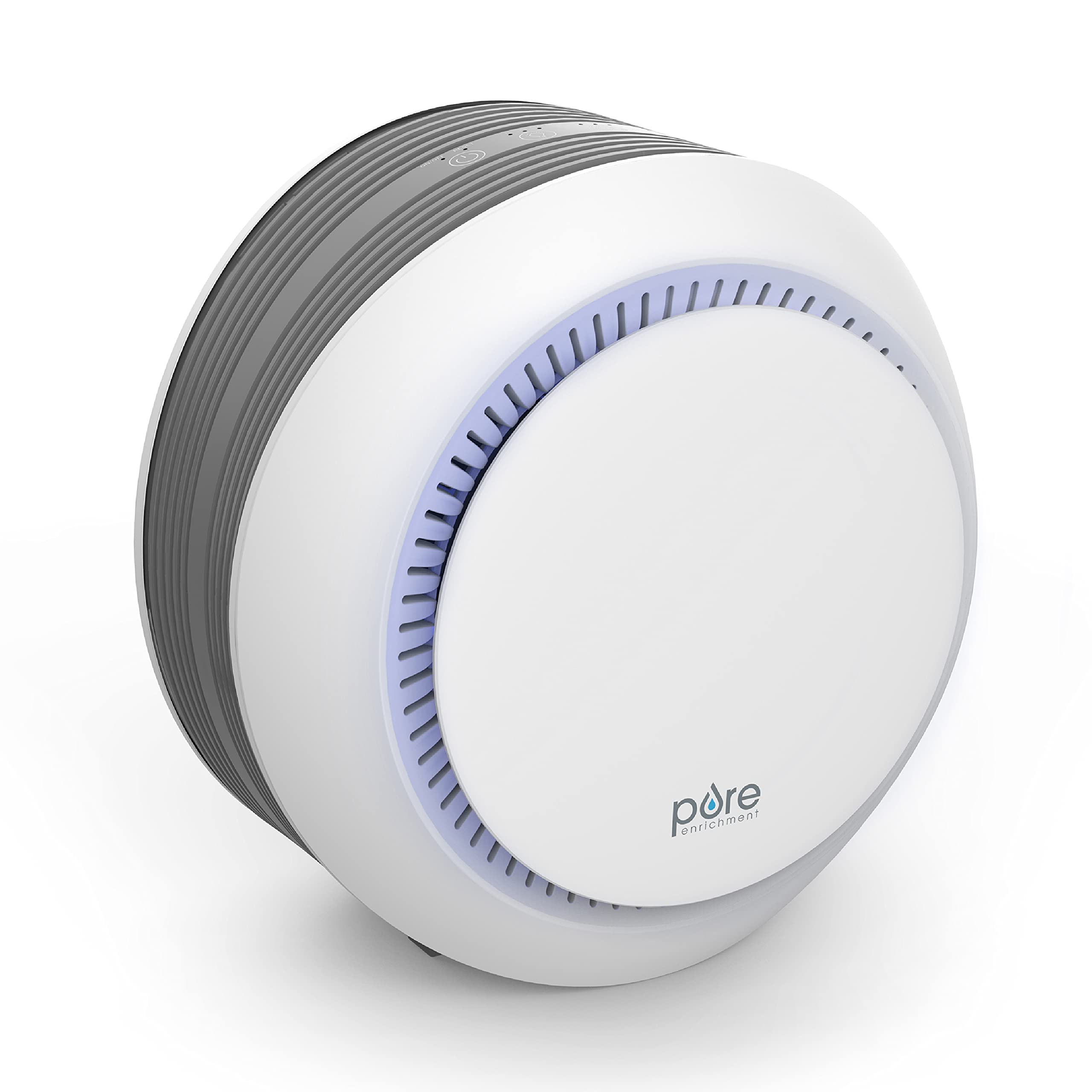 Pure Enrichment PureZone Halo Medium Room Air Purifier, 2 Stage Filtration, Purifies Air of Smoke, Pollen, Dust, and Pet Hair - Easily Fits on Tables, Desks, and Nightstands (White)