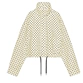 Songling Women Polka Dot Jacket Lightweight Zip Up Coat 2026 Trendy Fall Outfits Cropped Spring Jackets with Pockets