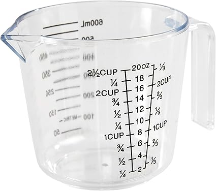 Amazon Home X 大きな数字のクリアプラスチック計量カップ ハンドルと注ぎ口付き 2 1 2カップ X Home 計量カップ 通販