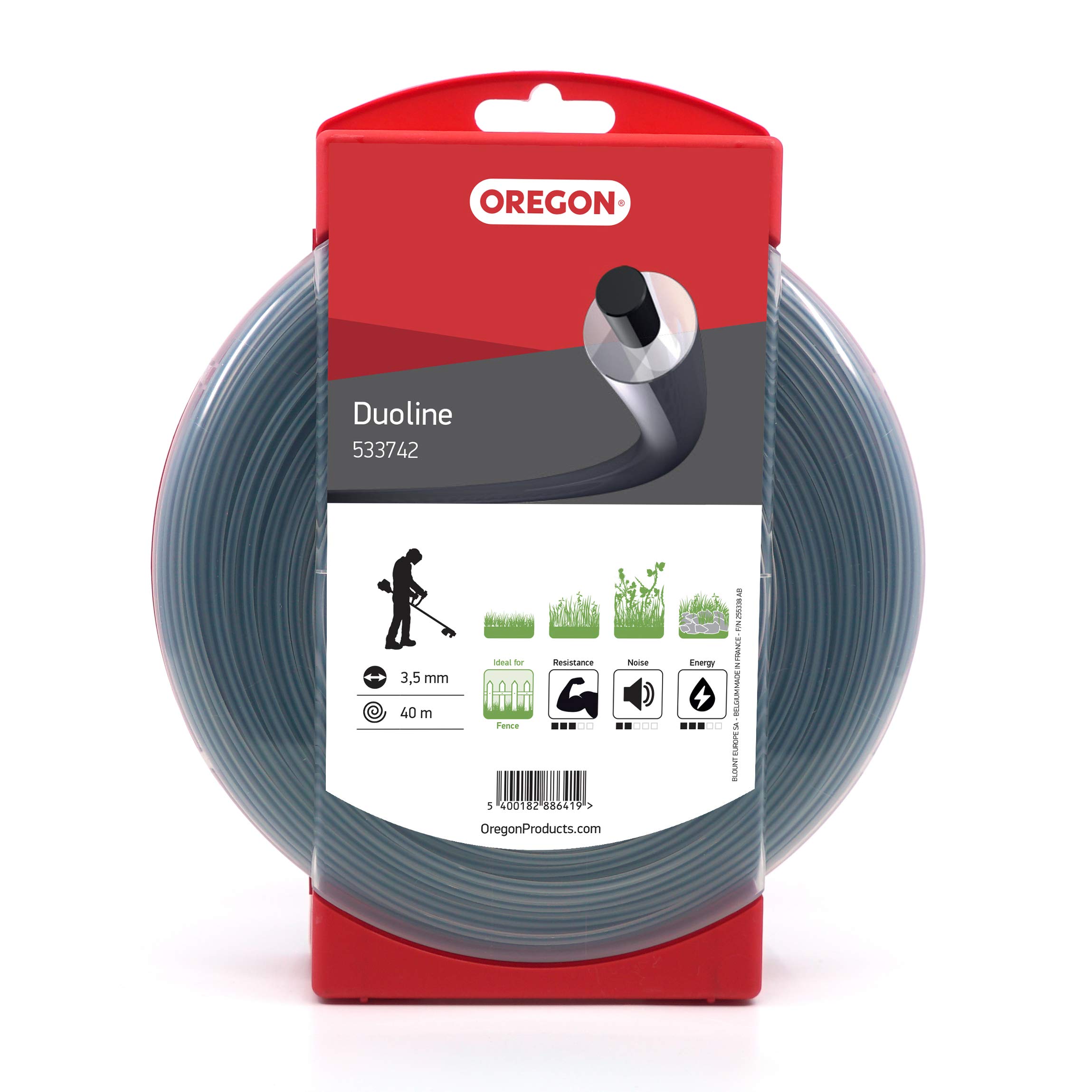 Oregon Round 3.5mm Strimmer Line, Durable Dual Material Line, Tackles Grass, Weeds & Thick Vegetation, Professional Heavy Duty Strimmer Wire, Fits Most Standard Models, 3.5 mm x 40 m (533742)